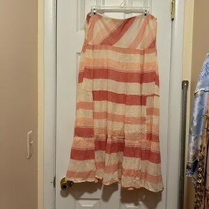 Pink Flowy Long Skirt